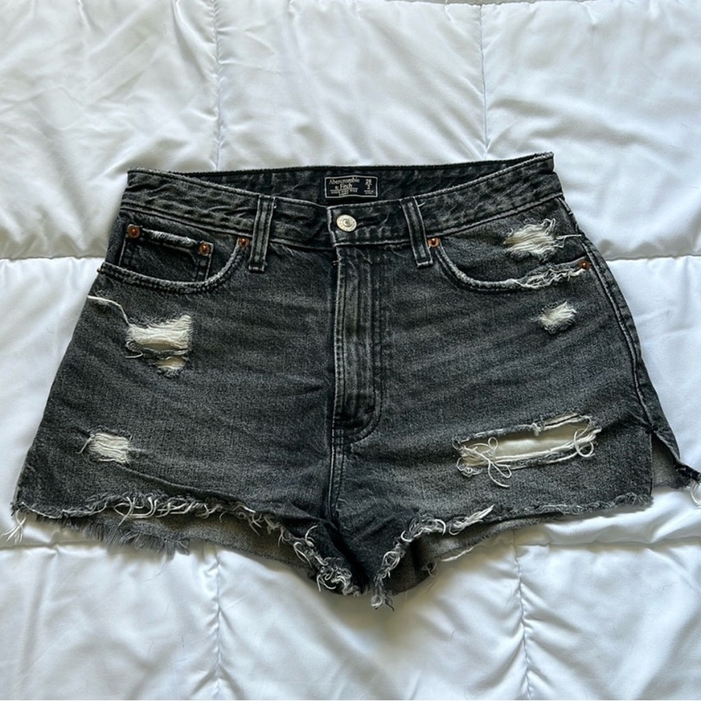 Abercrombie and fitch black jean shorts